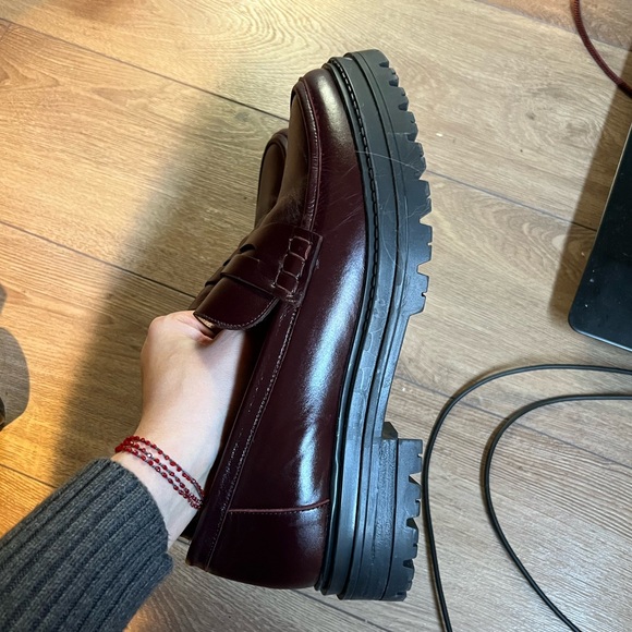 SOLD DONT BUY Sézane  Albane loafers in glossy burgundy, size 39 - Picture 5 of 6